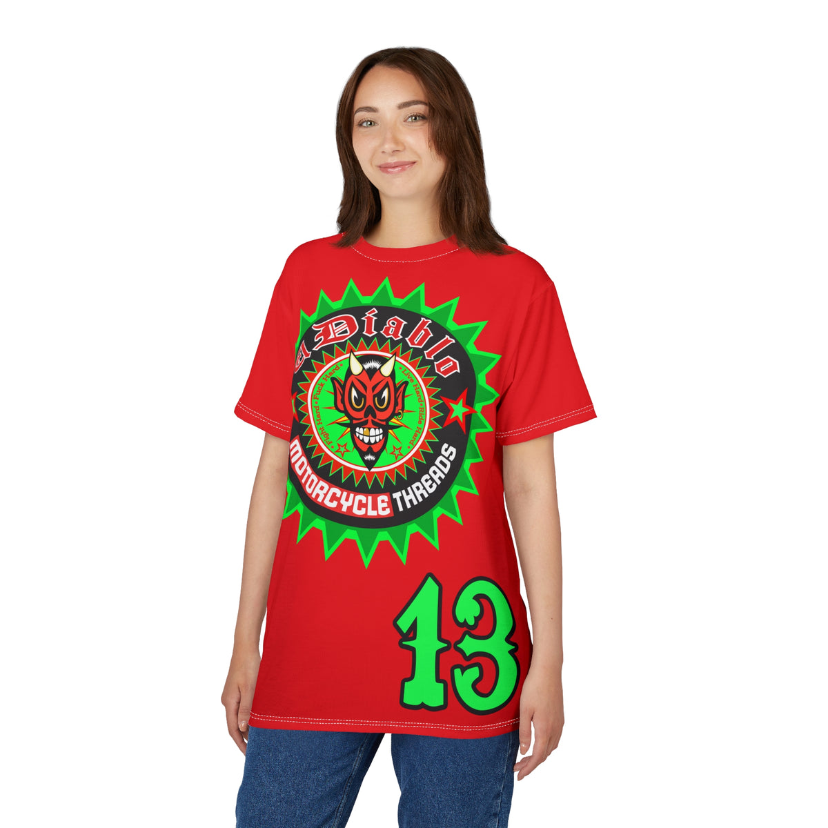 El Diablo Brand Unisex HiViz Motorcycle Riding Super Tee