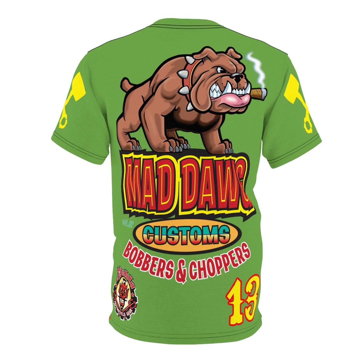 Mad Dawg Customs HiViz Americana - Motorcycle Riders Super Tee