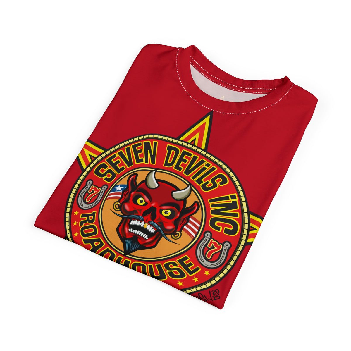 Seven Devils Inc. Roadhouse Deluxe HiViz Graphic Tee - Motorcycle Custom Riding Super Tee