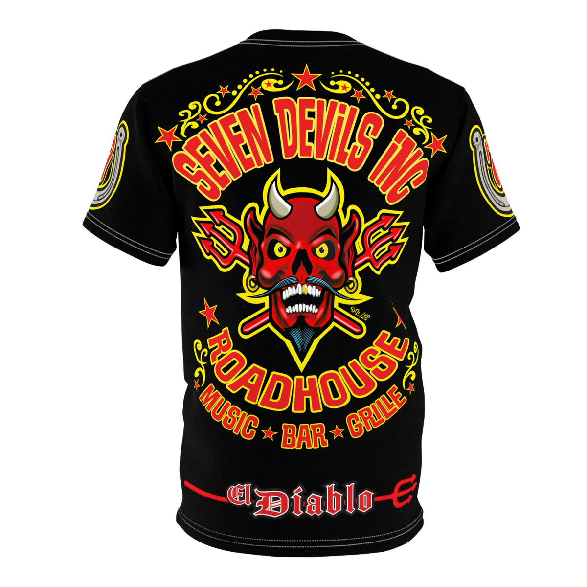 Seven Devils Inc. Roadhouse Deluxe HiViz Graphic Tee - Motorcycle Custom Riding Super Tee