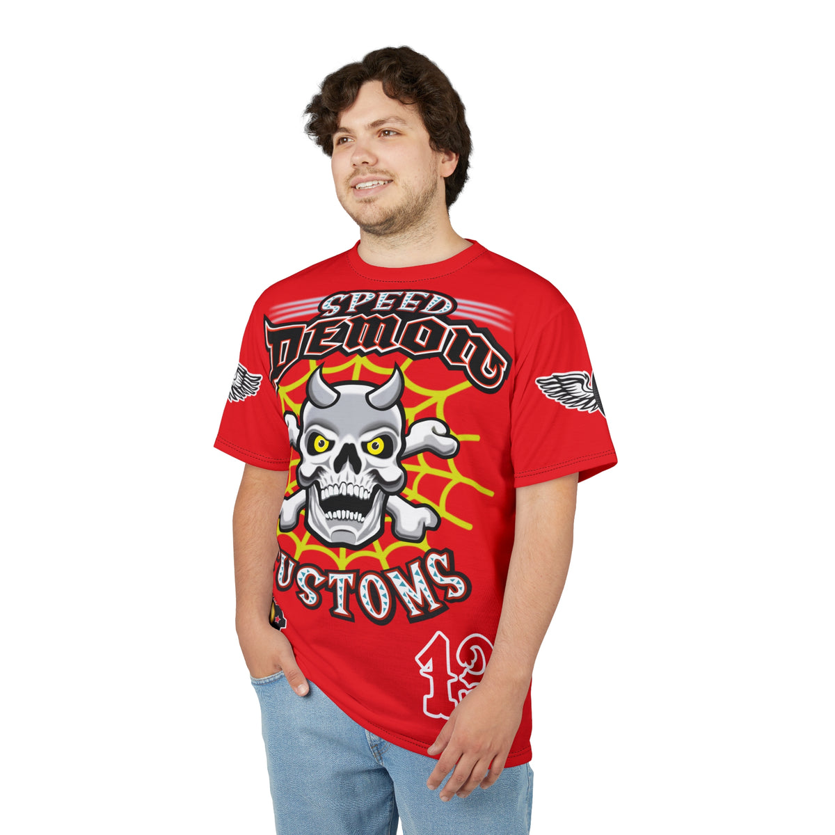Speed Demon Customs Spectacular HiViz Super Tee - Devilishly Demented Bold Biker Design