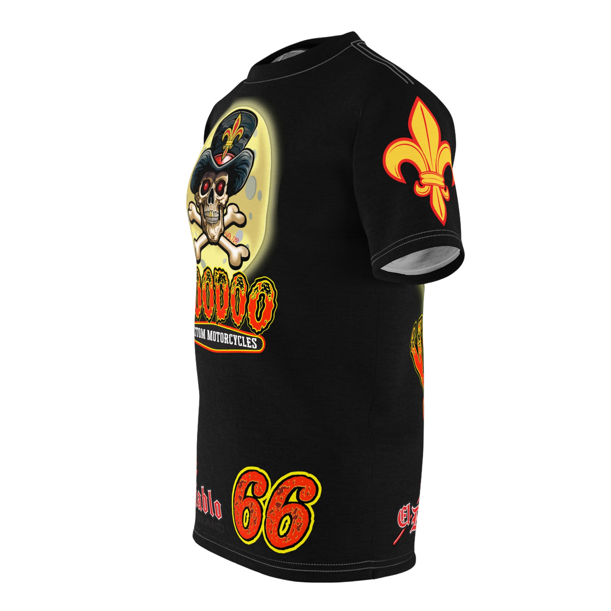 SRT  Voodoo Custom Motorcycles  Super Riding Tee - Edgy Skull Design for Bikers
