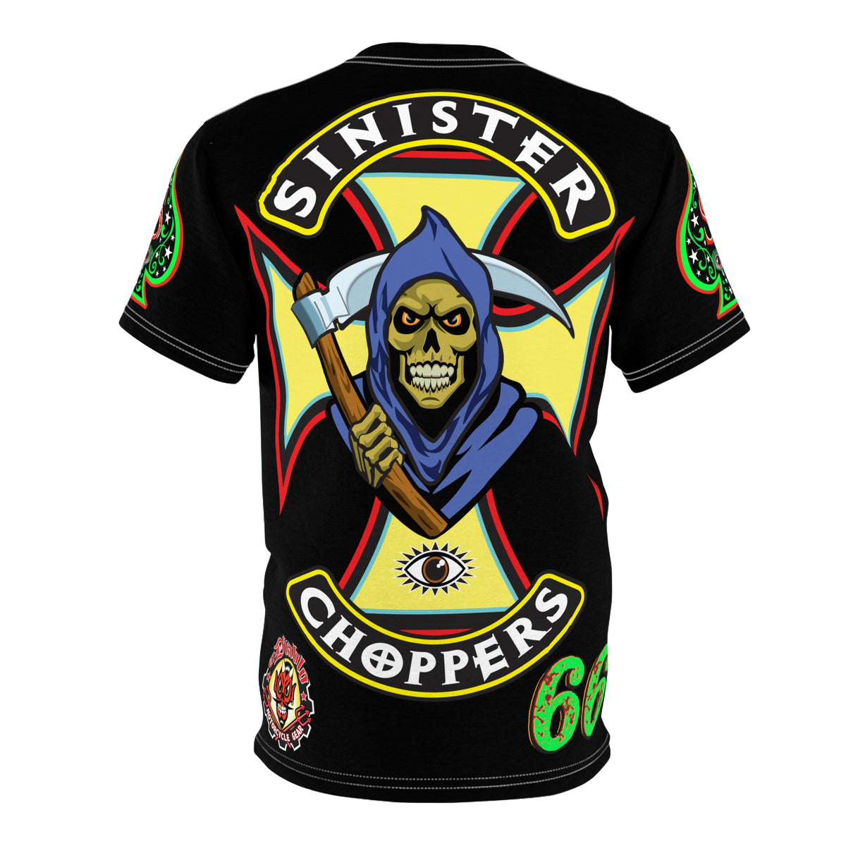 SRT Sinister Choppers Reaper Custom Super Tee - Gothic Graphic T-Shirt for Hardcore Motorcycle Riders