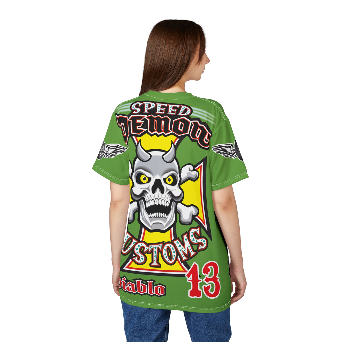 Speed Demon Customs Spectacular HiViz Super Tee - Devilishly Demented Bold Biker Design