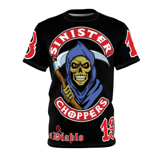 Sinister Choppers Reaper HiViz Super Tee - Unisex Skull Design for Bikers