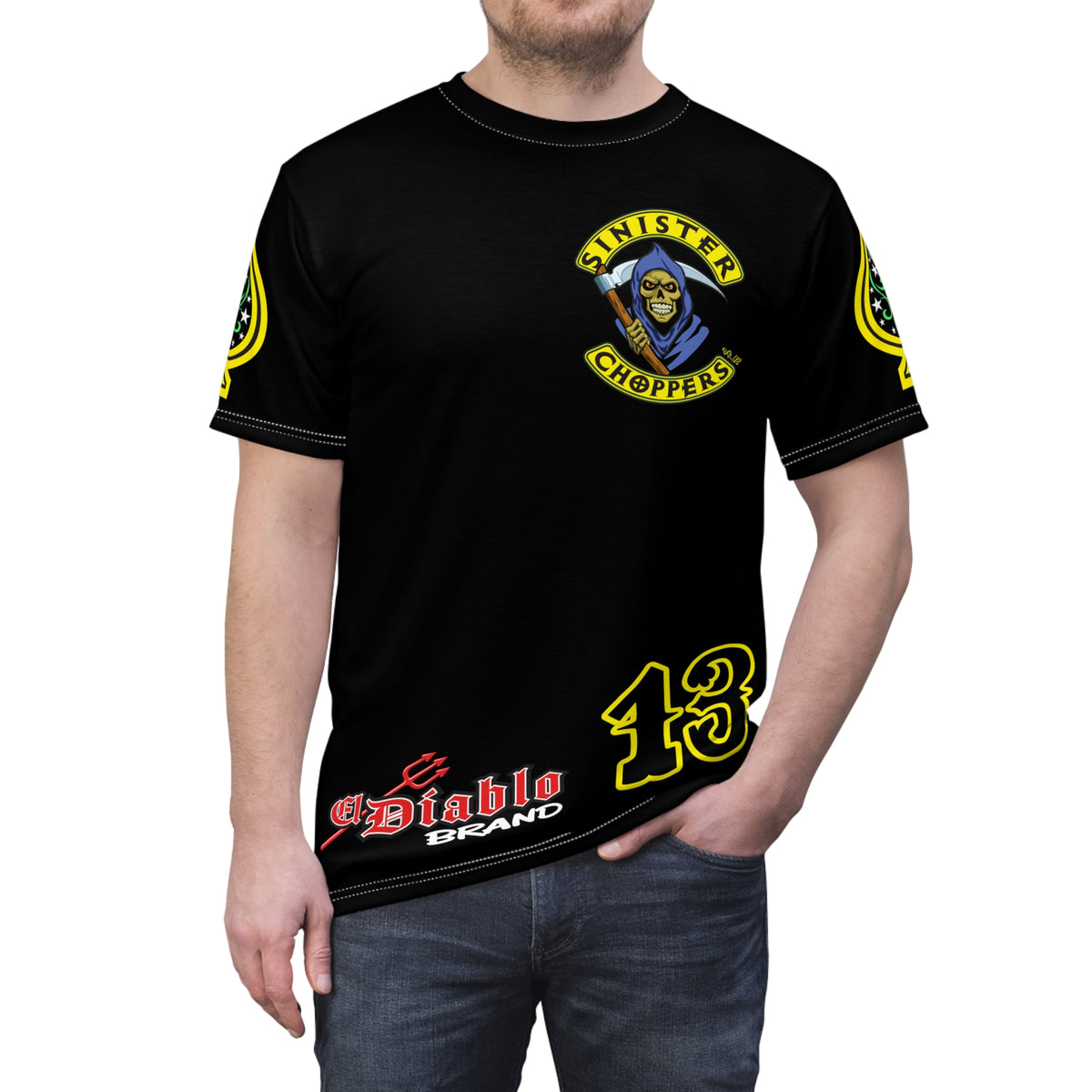 SRT Sinister Choppers Custom Motorcycles -  HiViz Custom Reaper Super Tee - High Performance Riding Wear