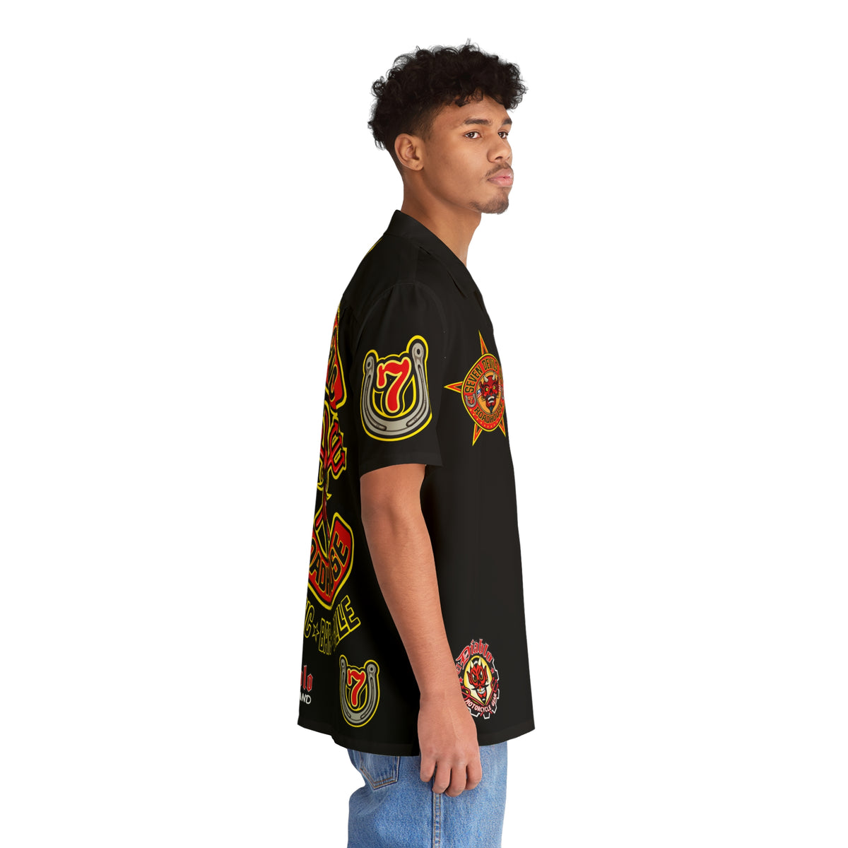 Big Bopper Men's Hawaiian Shirt - Loose, Comfortable Button Up Shirt for Easy Breezy Riding - Sizes to 5XL