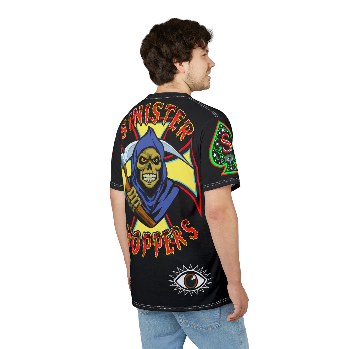 SRT Sinister Choppers Reaper Super Riding Tee - Gothic Graphic T-Shirt for Motorcycle Riders