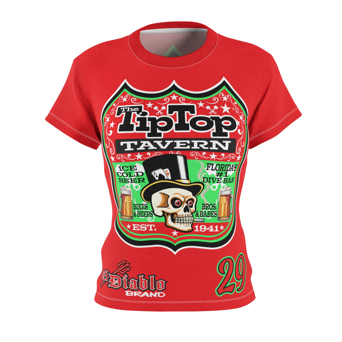 Women's Cut Tip Top Tavern Graphic Tee — Dive Bar Logo