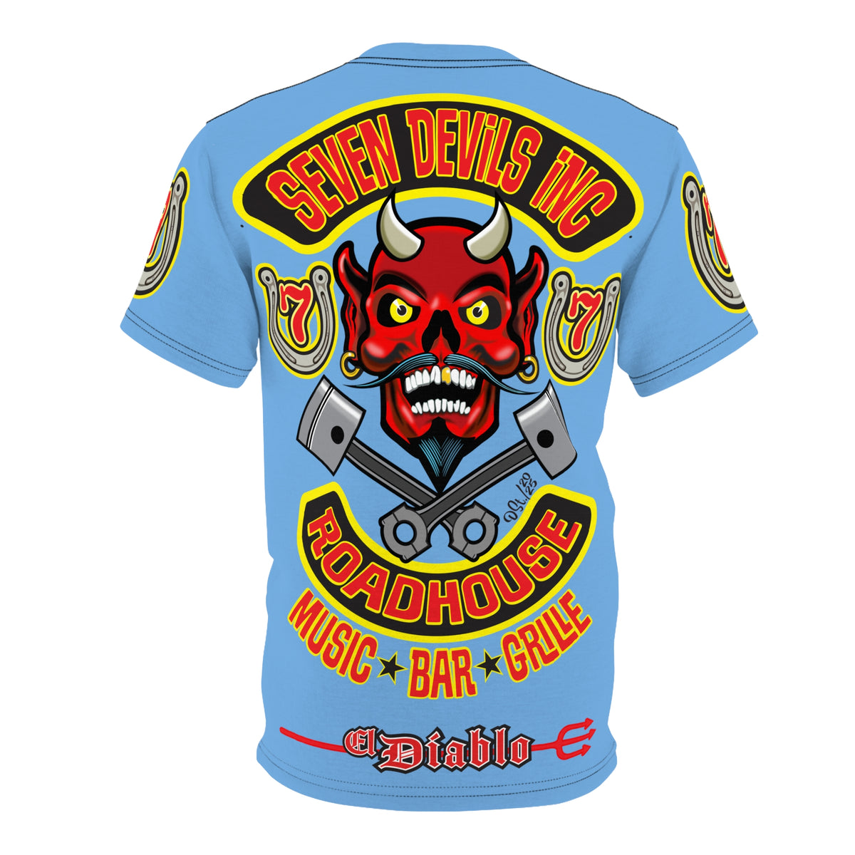 Seven Devils Inc. Roadhouse HiViz Design, Edgy Biker Shirt, Special Motorcycle Riding Gear, Seven Devils Inc.
