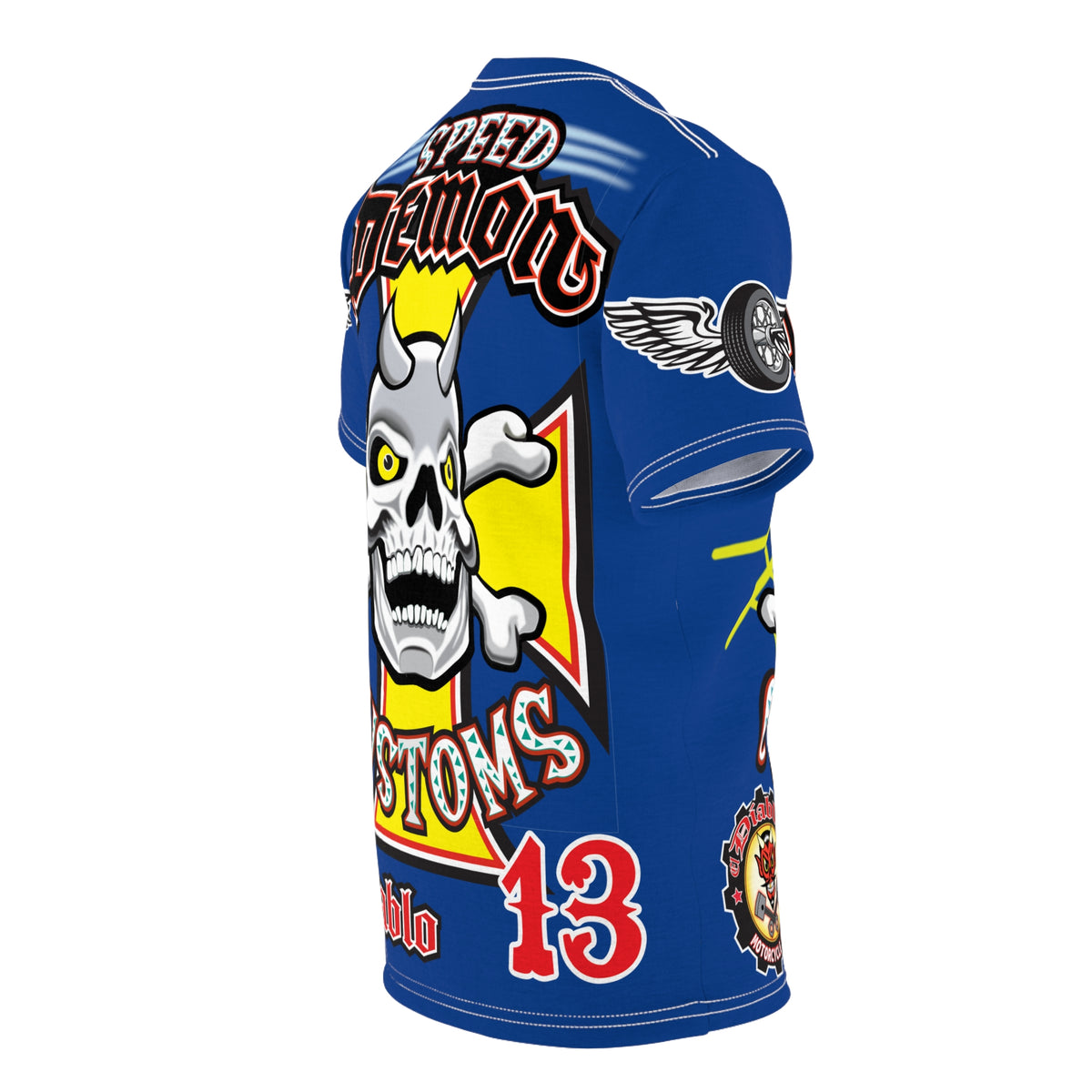 Speed Demon Customs Spectacular HiViz Super Tee - Devilishly Demented Bold Biker Design