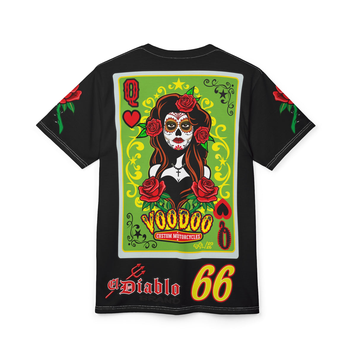 Voodoo Custom Motorcycles Tee —  Queen of Hearts Super Tee