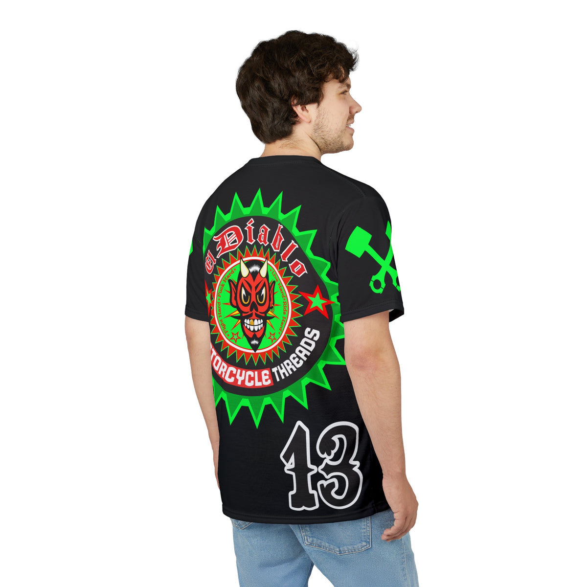 El Diablo Brand Hiviz Unisex Motorcycle Riders Super Tee