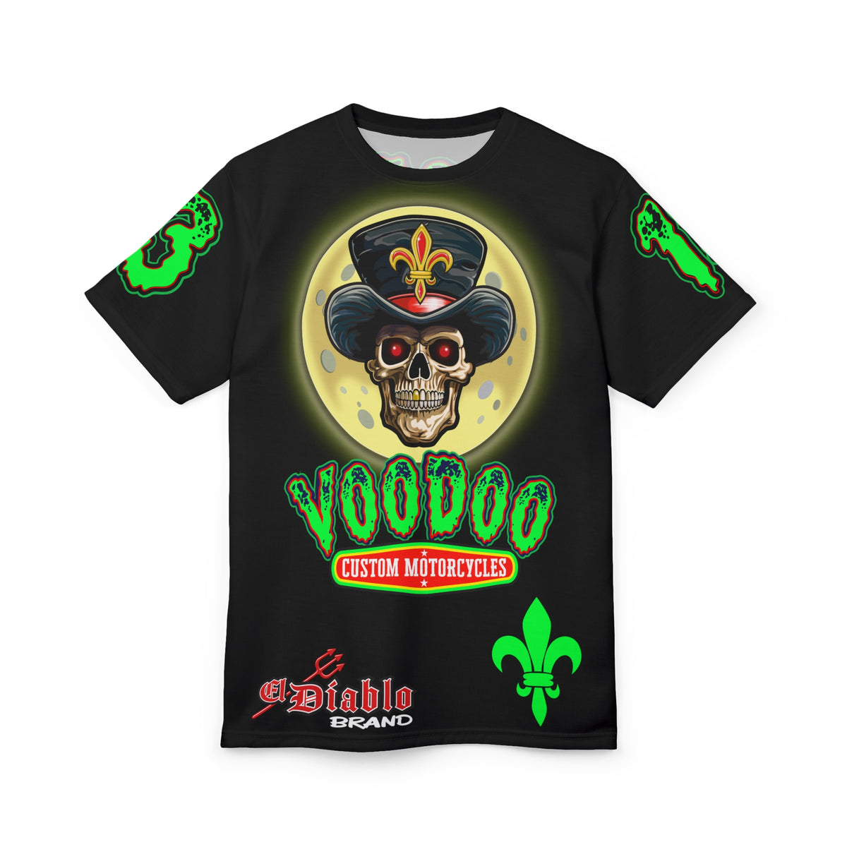 Voodoo Motorcycles HiViz Badass Super Tee, Unique Graphic Tee, Custom HiViZ Apparel