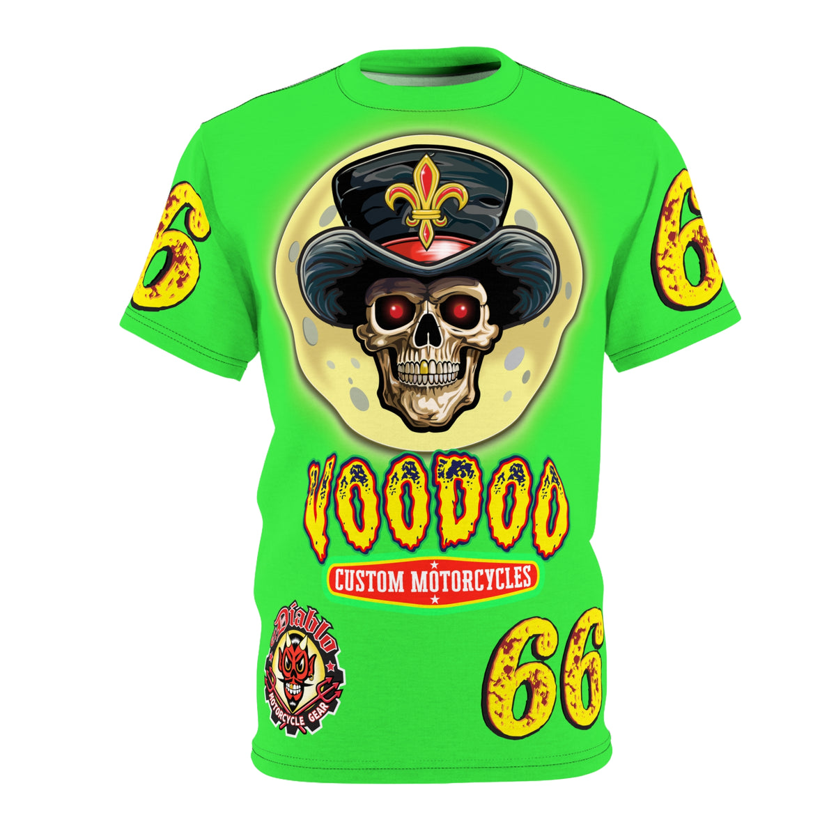 Voodoo Nightmare 66  Ultimate Motorcycle HiViz Super Tee, XLGraphics , Custom Riding Apparel