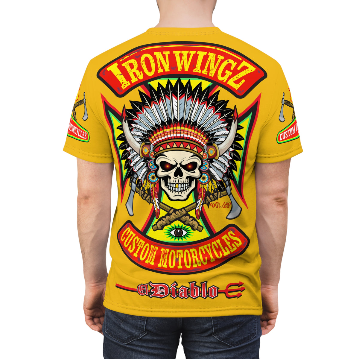 Iron Wingz Garage HiViZ Motorcycle Rider Super Tee