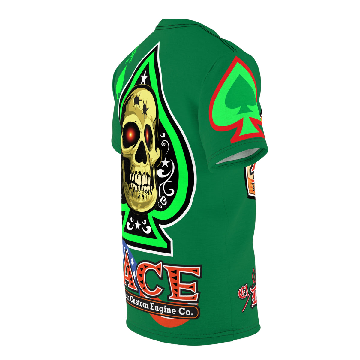 American Custom Engines ACE - Special Lumina Green  Ace of Spades Death Card High visibility Graphics