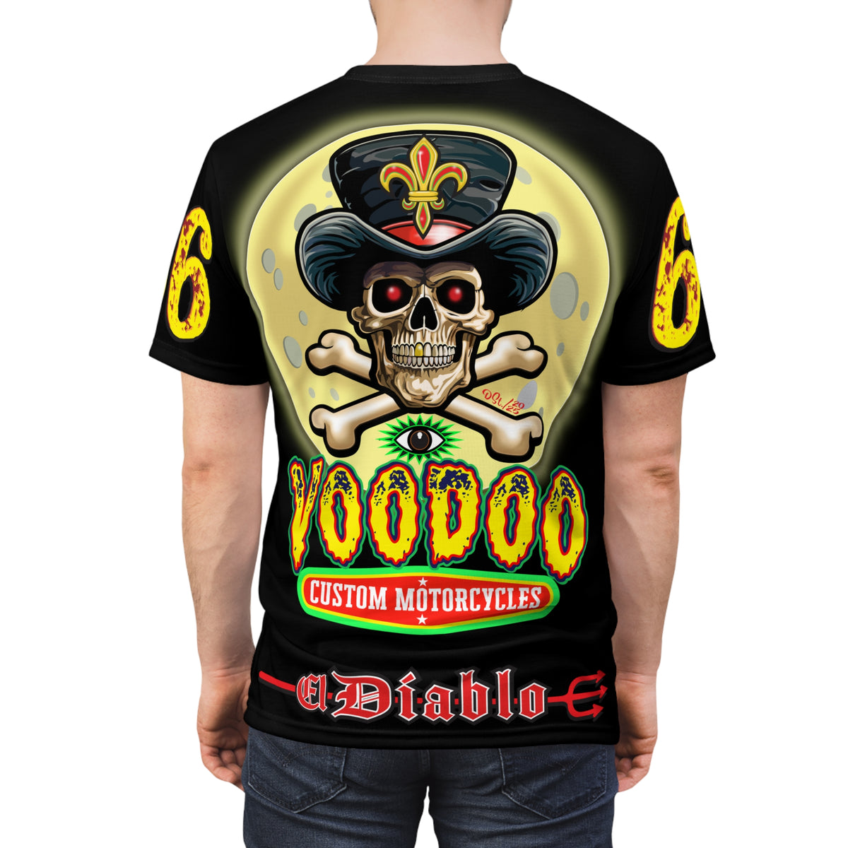 Voodoo Nightmare 66  Ultimate Motorcycle HiViz Super Tee, XLGraphics , Custom Riding Apparel