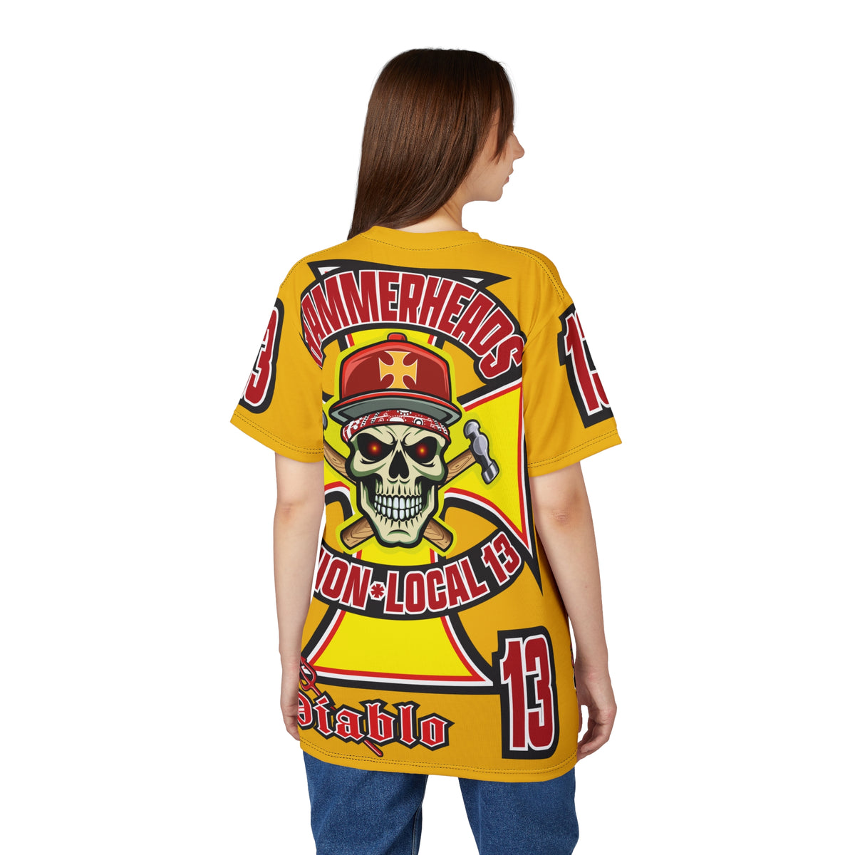 Hammerheads Union Local 13 HiViz Super Tee - Rough Tough Bad Attitude Motorcycle Riding Tee