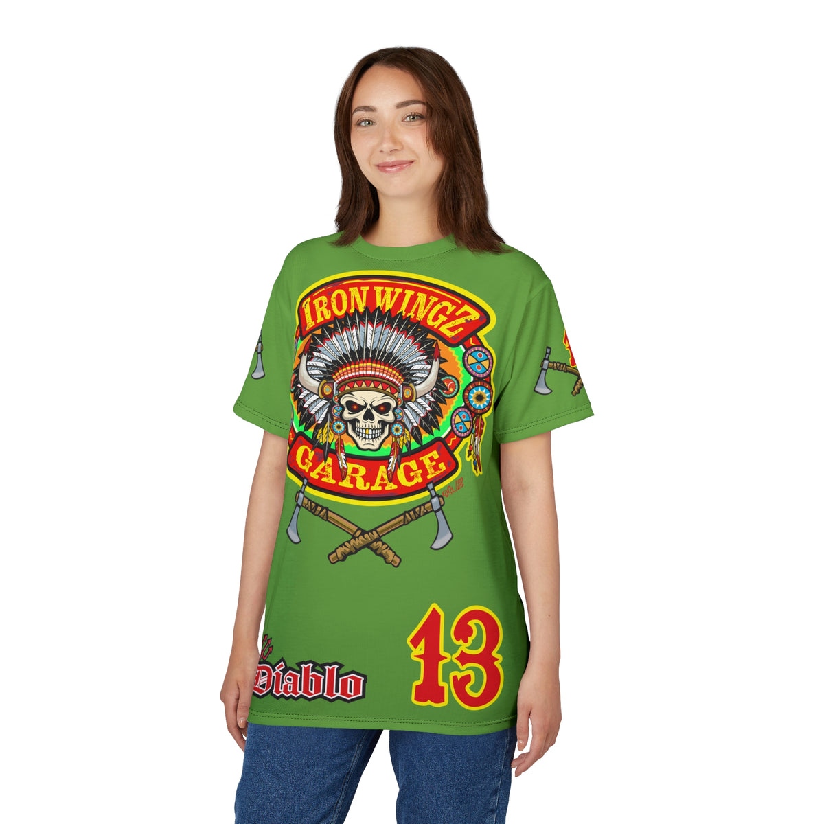 Iron Wingz Garage HiViZ Motorcycle Rider Super Tee