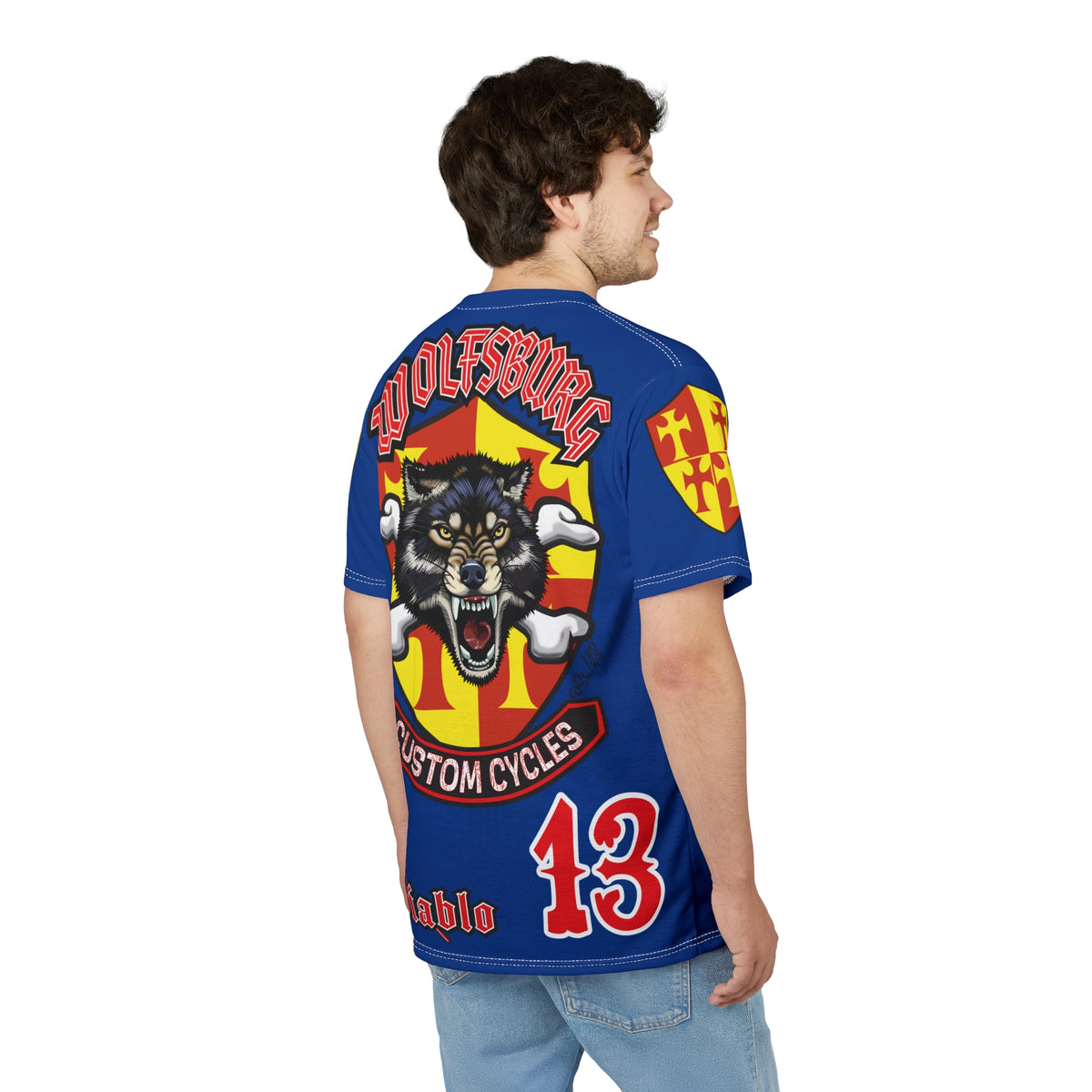 Wolfsburg Custom Cycles HiViz Graphic Super Tee for Bikers