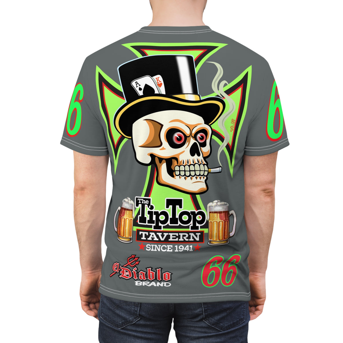 Tip Top Tavern Dive Bar Super Tee - Special Edition Smokin' Joe + XL Graphics - America's Best Dive Bar - Bikes Beers Babes & Bros. - Biker Bar Tee