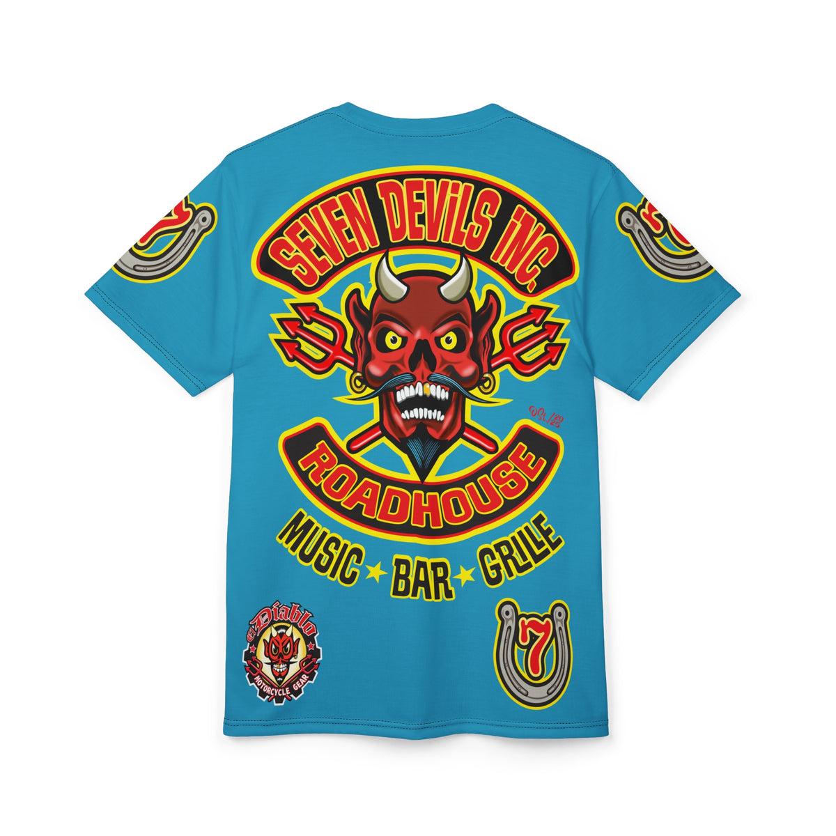Seven Devils Inc. Roadhouse Graphic Tee - HiViz Motorcycle Custom Riding Super Tee