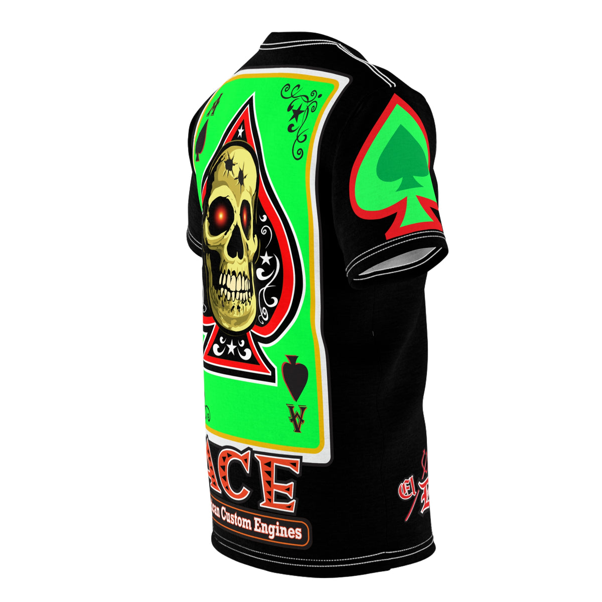 SRT American Custom Engines ACE - Special Lumina Green  Ace of Spades Death Card High Visibility Graphics