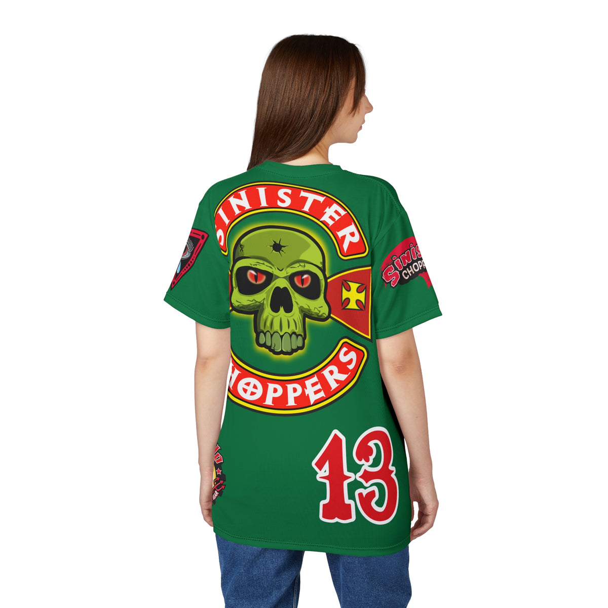 Sinister Choppers  Custom Designed Hunter Green HiViz Super Tee