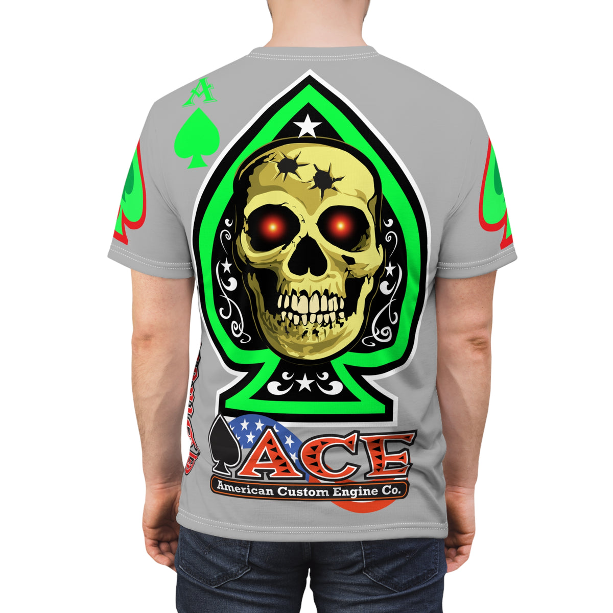 American Custom Engines ACE - Special Lumina Green  Ace of Spades Death Card High visibility Graphics