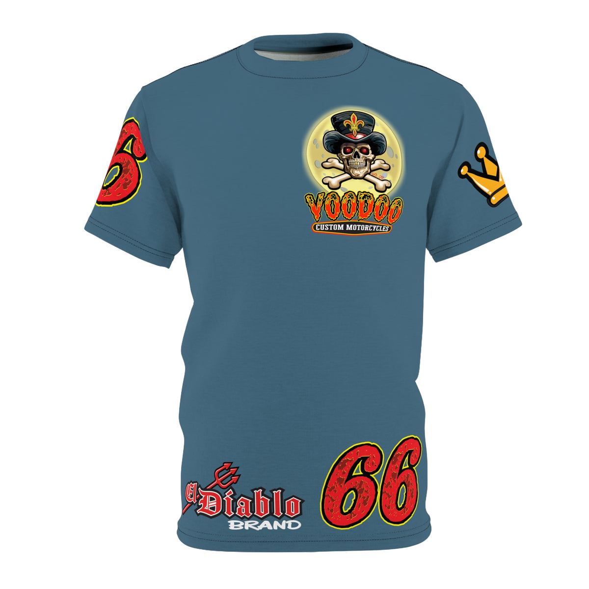 SRT VooDoo Custom Motorcycles Route 66 Unisex Super Tee - High Performance Riding Gear
