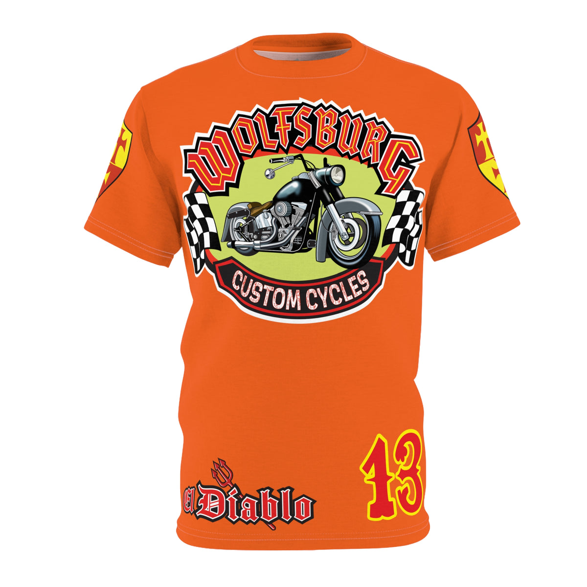Wolfsburg Custom Cycles HiViz High Comfort Motorcycle Riders Super Tee