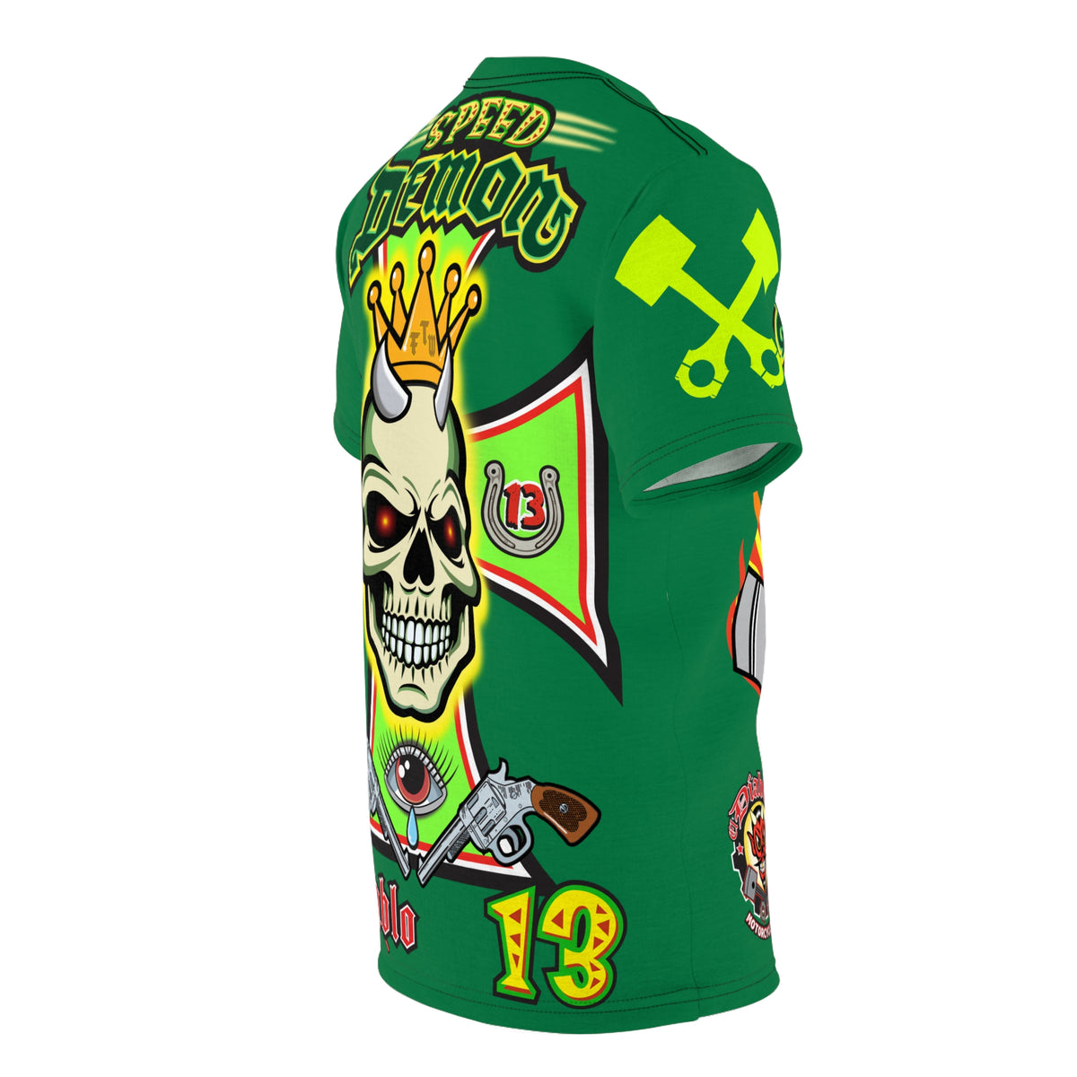Speed Demon Hellfire HiViz Super Tee - THE Perfect Motorcycle Riding Tee - High Comfort & Perfect Fit Super Tee