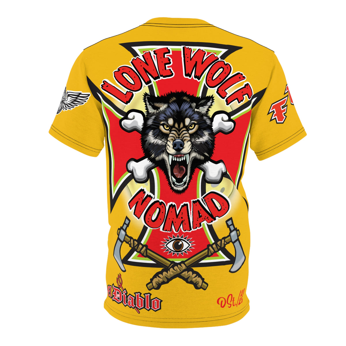 Lone Wolf Nomad HiViz Super Tee - For The Independent No Club Bikers For Life
