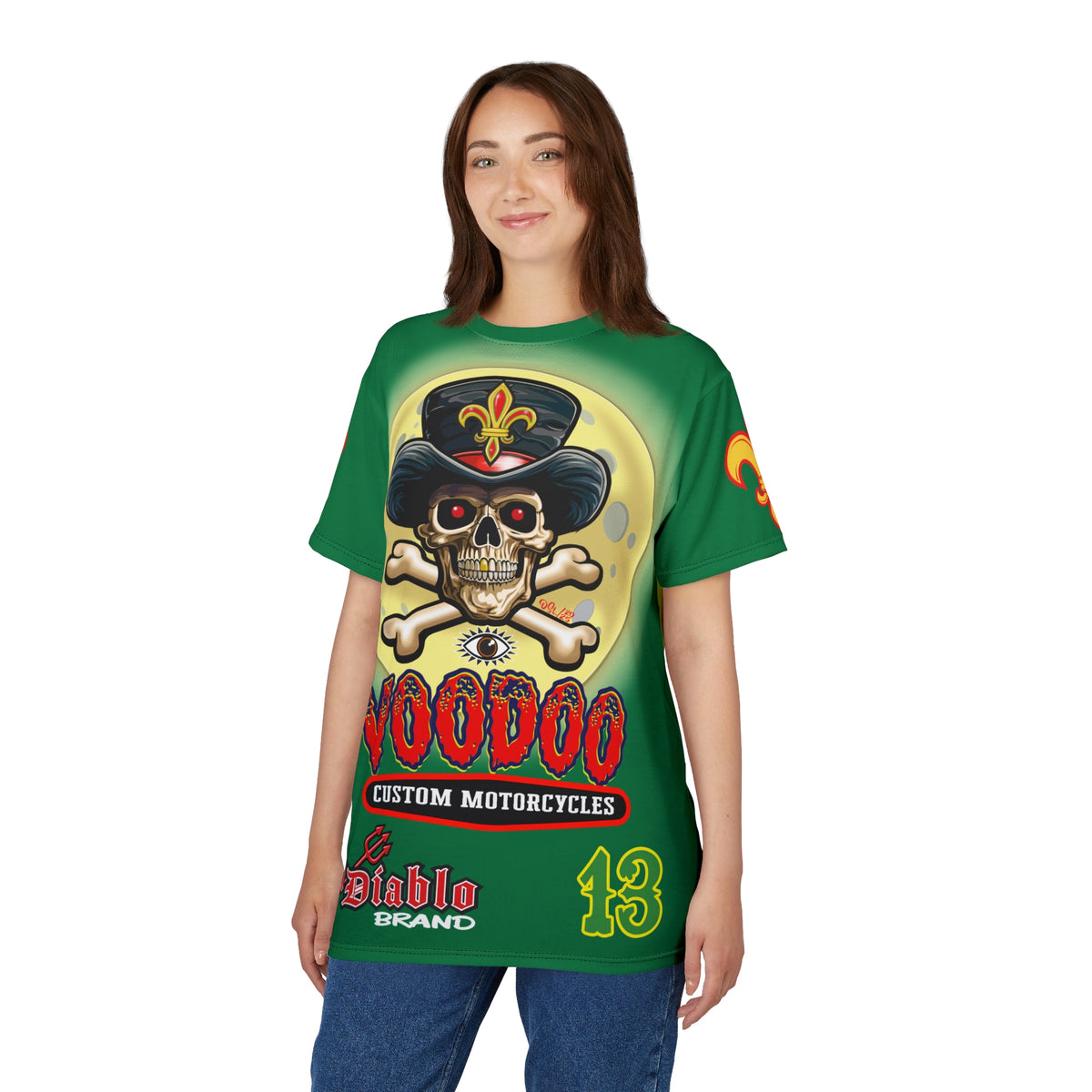 VooDoo Customs Skull & Fleur-de-Lis - High Colour Graphics Super Tee