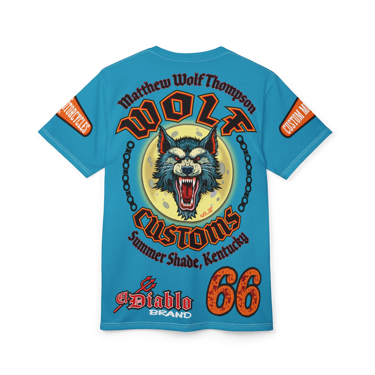 MWT Wolf Custom Motorcycles Super Tee — Viciously Cool High Performance Motorcycle Riding Shirt