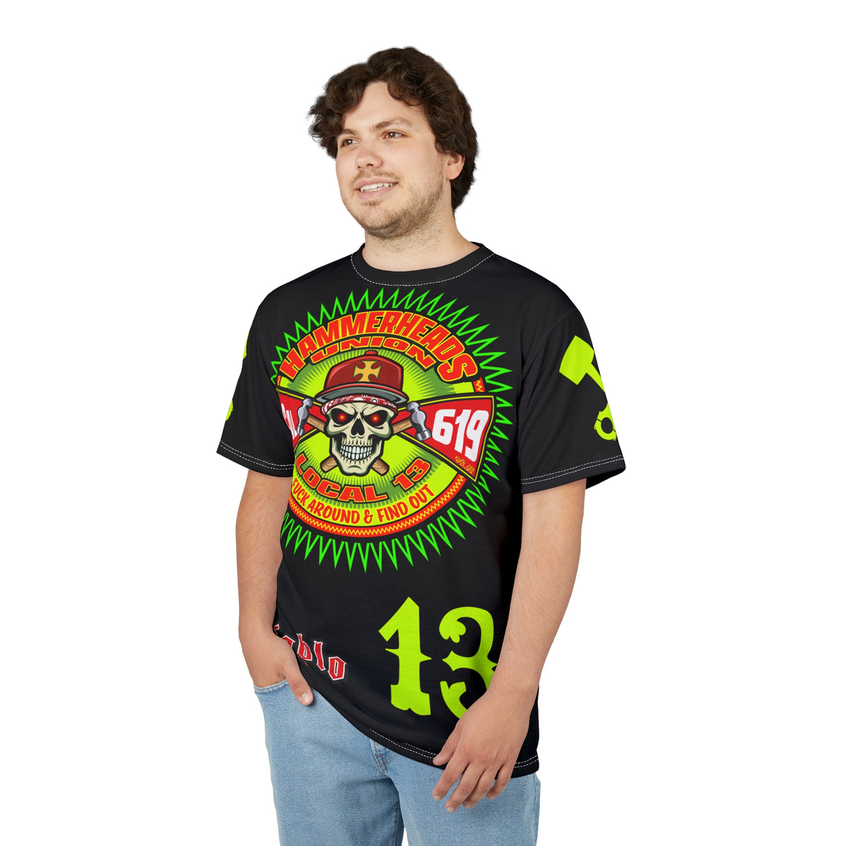 Hammerheads Union Local 13 -  SoCal 619 Special Edition - Custom HiViz Motorcycle Riding Tee Shirt _ Super Comfort and Fit