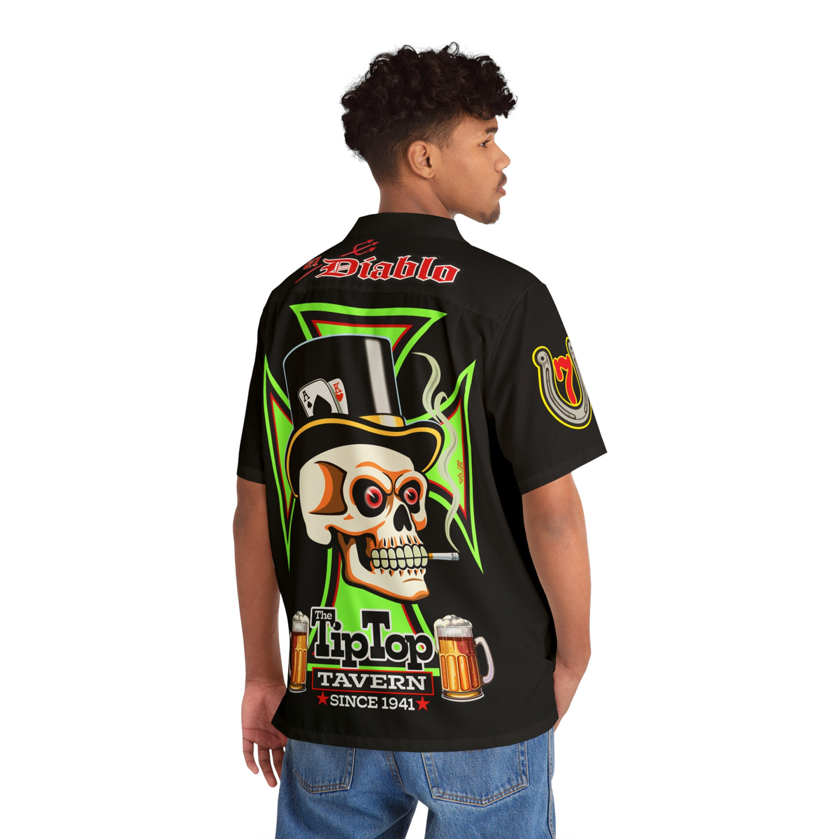 Big Bopper Men's Hawaiian Shirt - Loose, Comfortable Button Up Shirt for Easy Breezy Riding - Sizes to 5XL