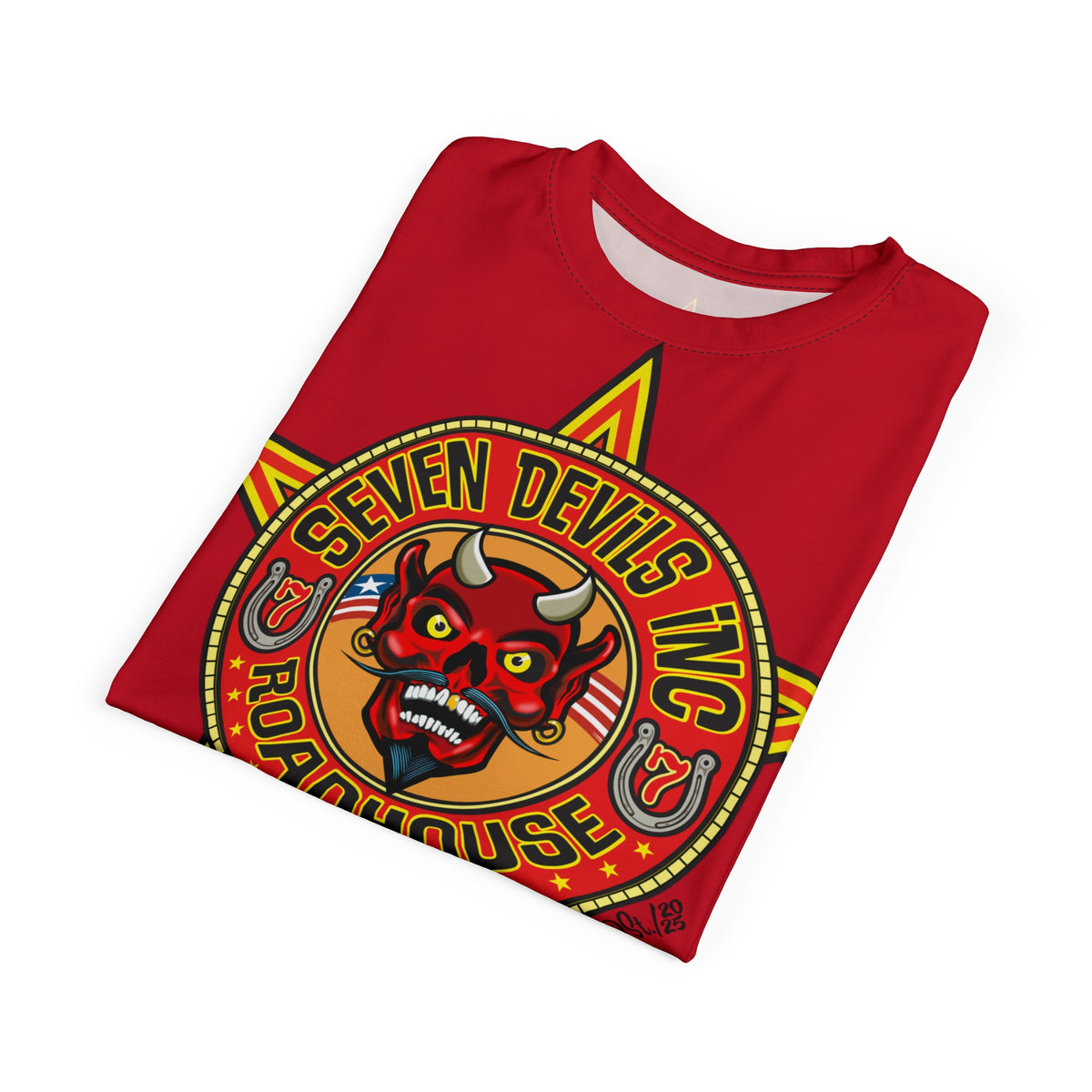 Seven Devils Inc. Roadhouse Deluxe HiViz Graphic Tee - Motorcycle Custom Riding Super Tee