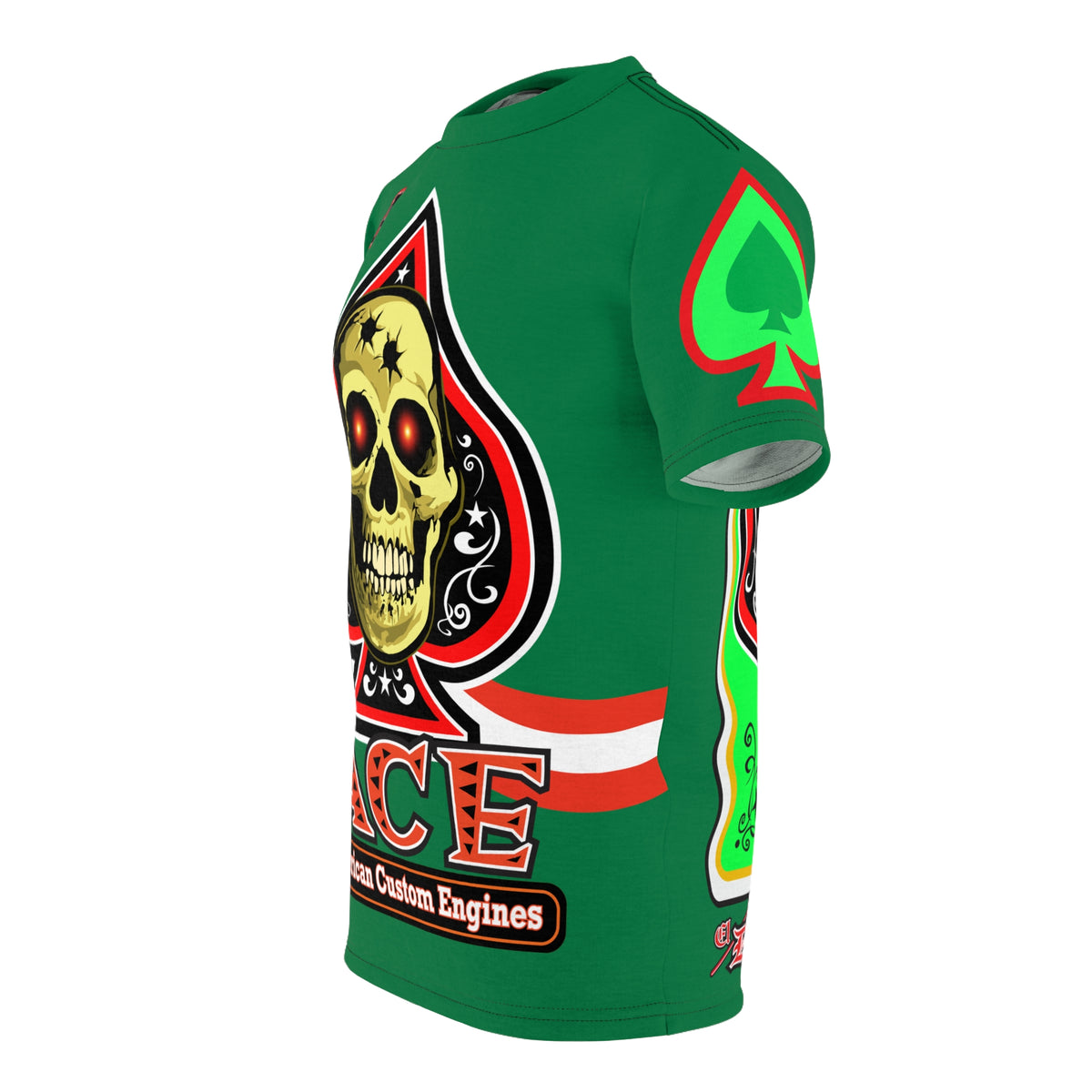 American Custom Engines ACE - Special Lumina Green  Ace of Spades Death Card High visibility Graphics