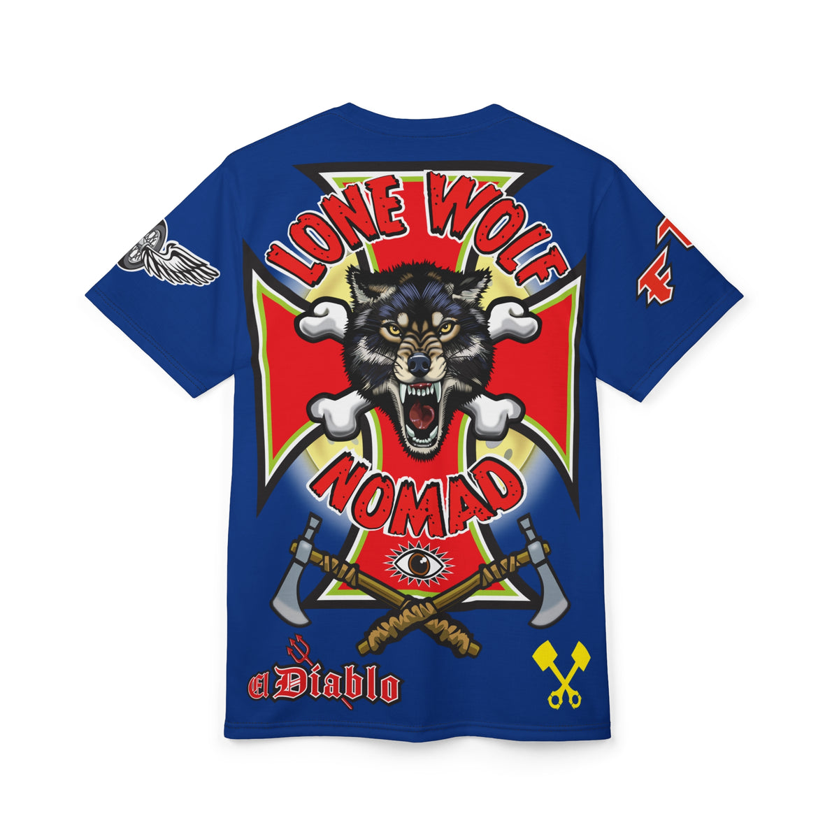 Lone Wolf Nomad HiViz Super Tee - For The Independent No Club Bikers For Life