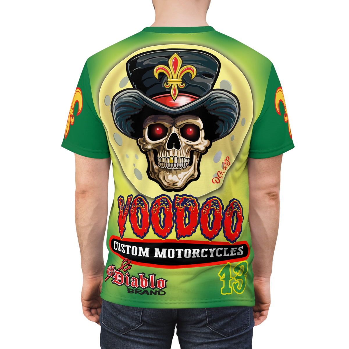 VooDoo Customs Skull & Fleur-de-Lis - High Colour Graphics Super Tee