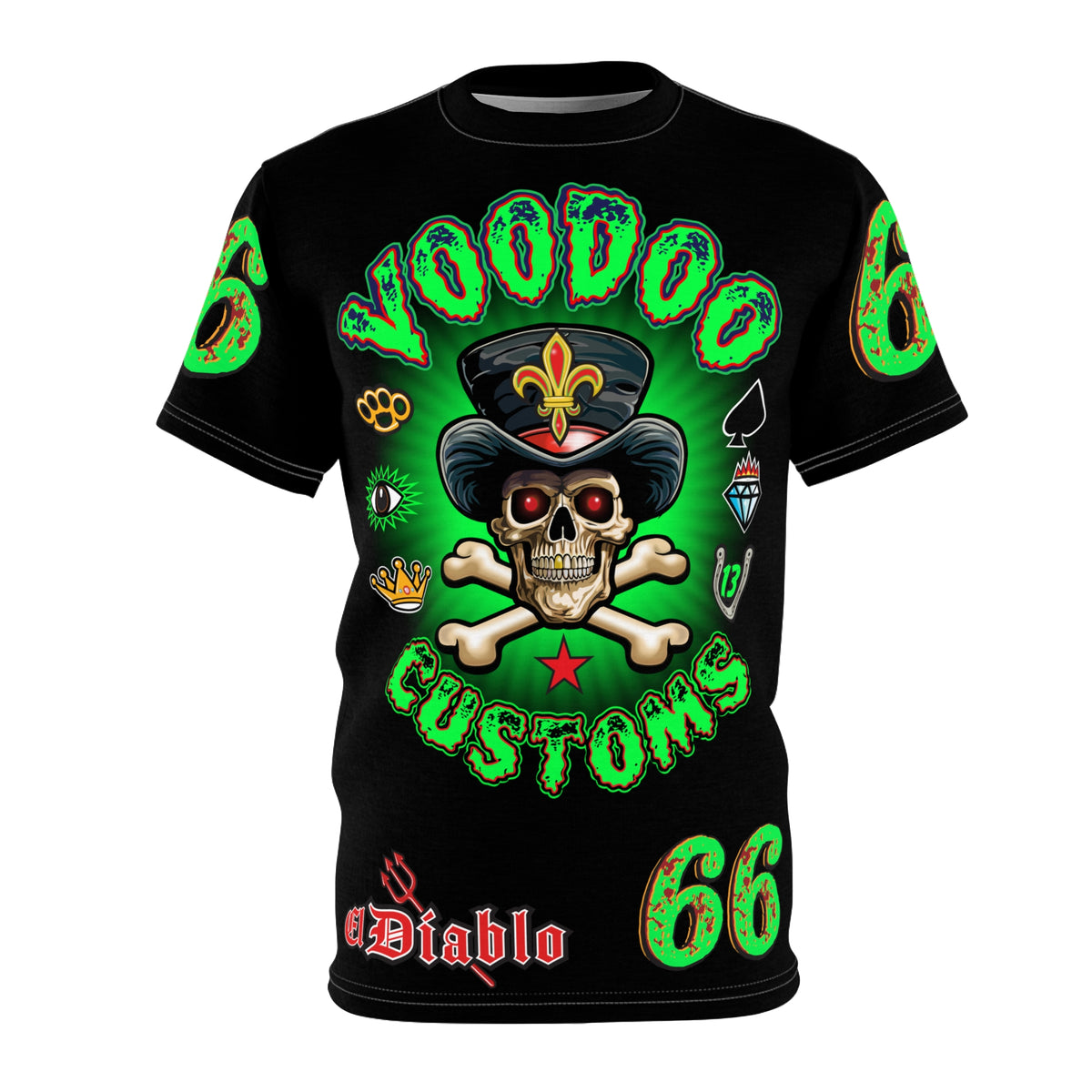 Voodoo Custom Motorcycles HiViZ Route 66 Super Tee, Specially Designed for visibility and riding comfort, Badazz Graphic T-Shirt,