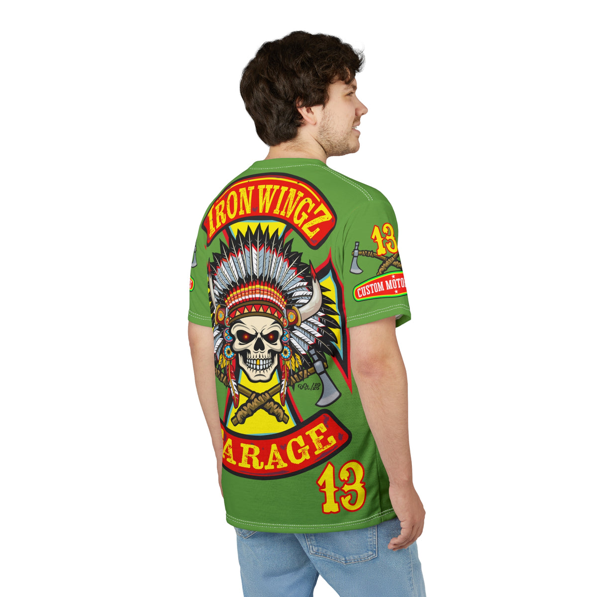 Iron Wingz Garage HiViZ Motorcycle Rider Super Tee