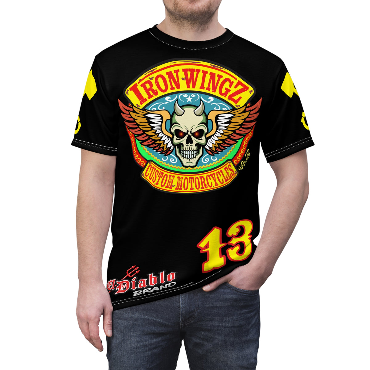 Iron Wingz Garage HiViz Super Tee, Unisex Graphic T-Shirt, Rockabilly Style Shirt,  Perfect Gift for Bikers