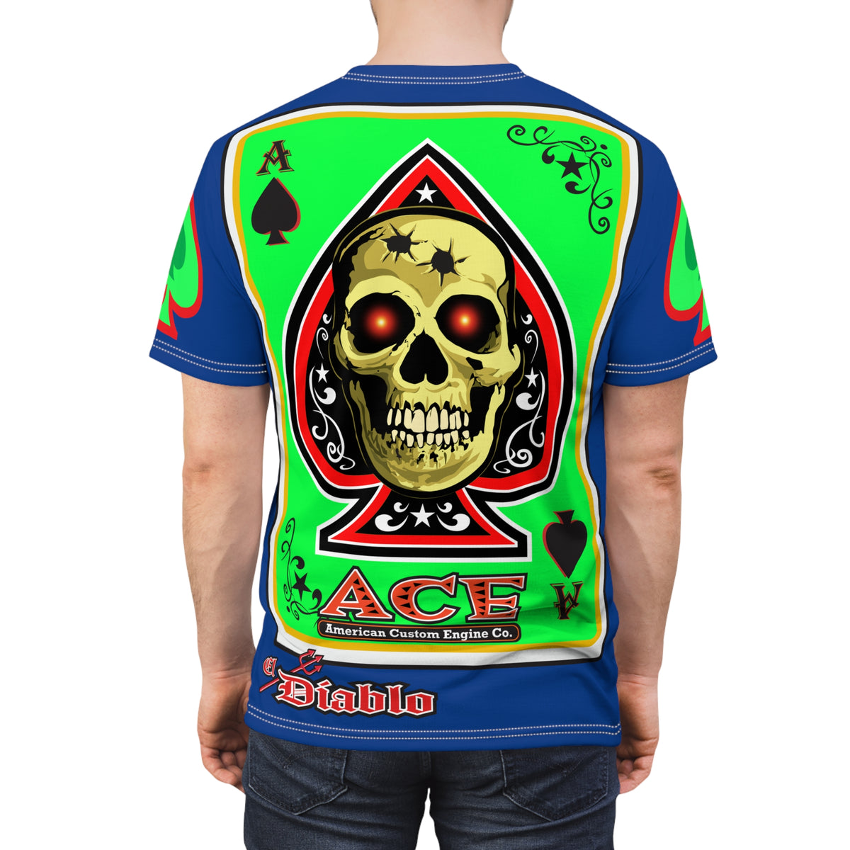 American Custom Engines ACE Americana Cut - Special Lumina Green  Ace of Spades Death Card High visibility Graphics