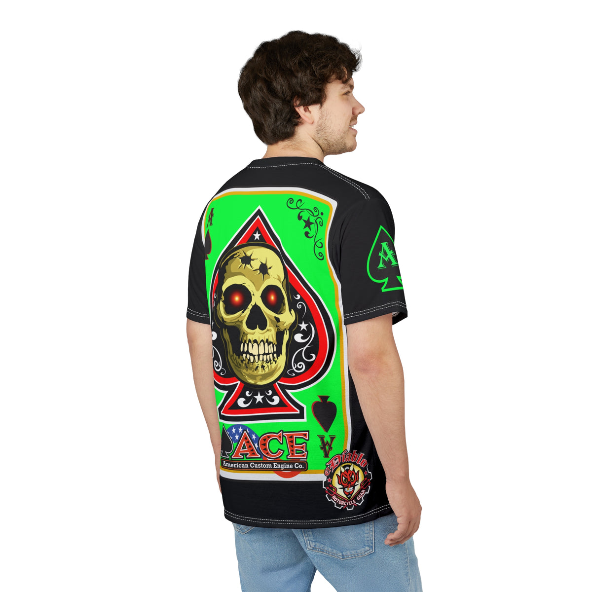 American Custom Engines ACE - Super HiViz Ace of Spades Lumina Green Back Graphics