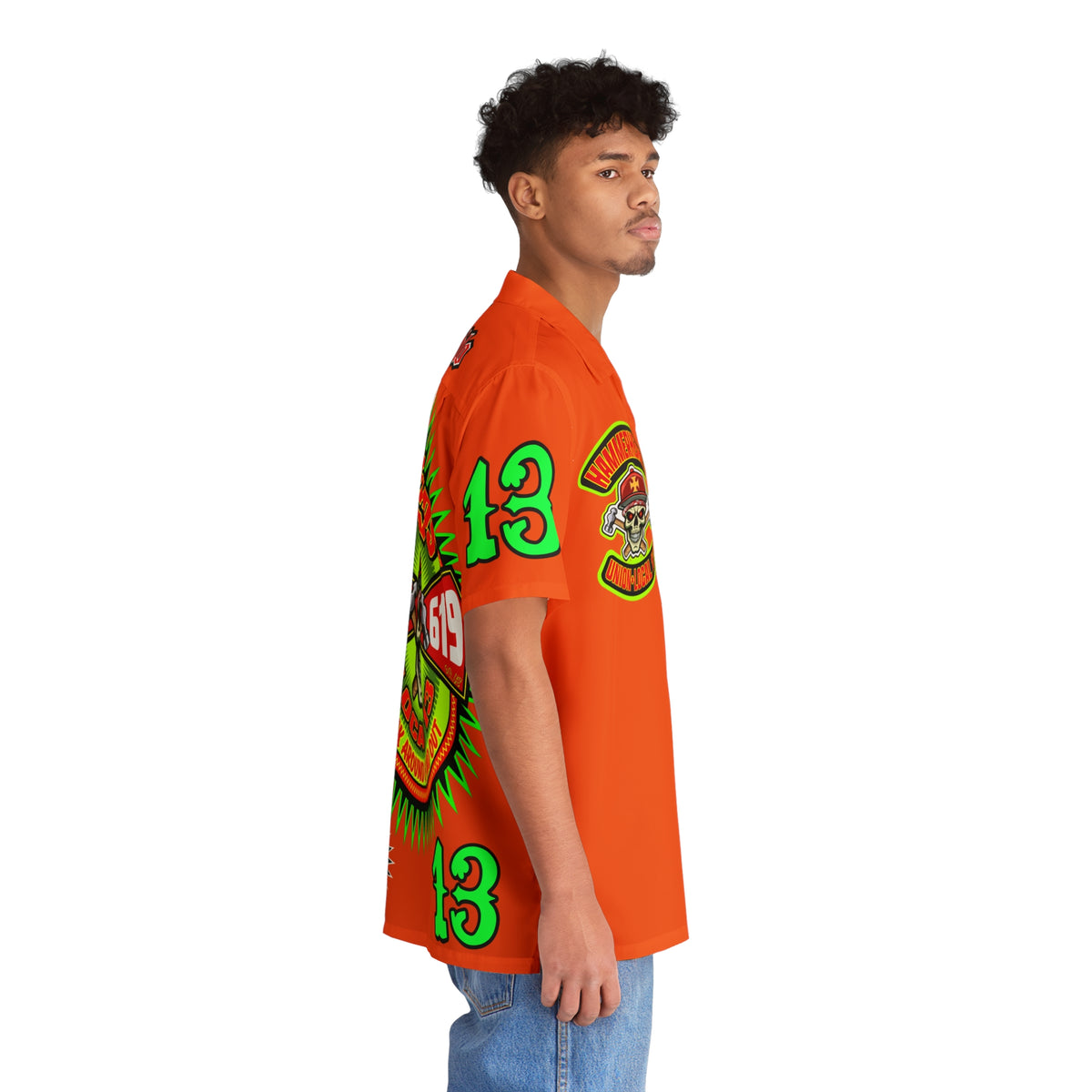 Big Bopper Men's Hawaiian Shirt - Loose, Comfortable Button Up Shirt for Easy Breezy Riding - Sizes to 5XL