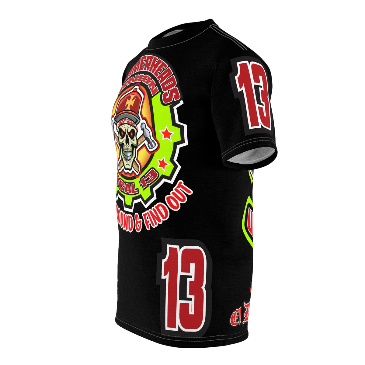 Hammerheads Union Local 13 (FAFO Version) HiViz Super Tee - Rough Tough Bad Attitude Motorcycle Riding Tee