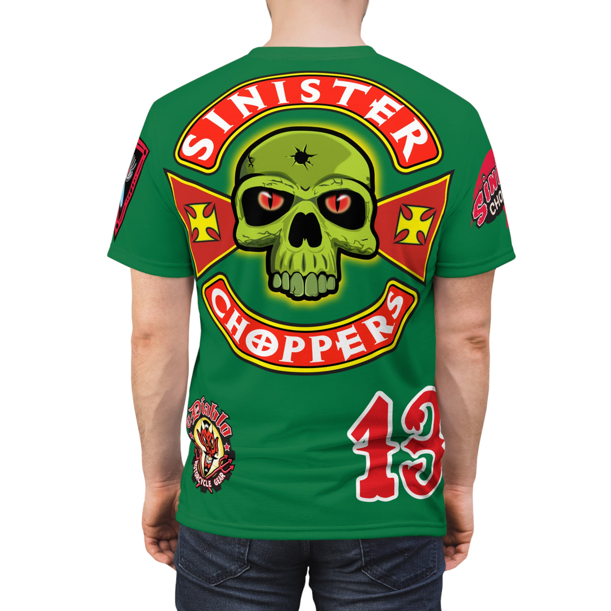 Sinister Choppers  Custom Designed Hunter Green HiViz Super Tee